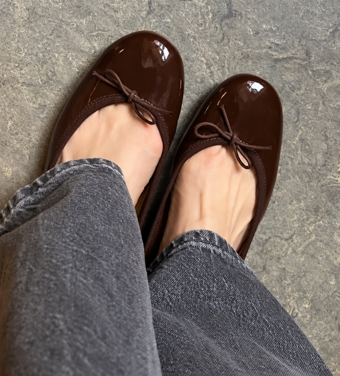 Capri Ballerina Vernice Chocolat
