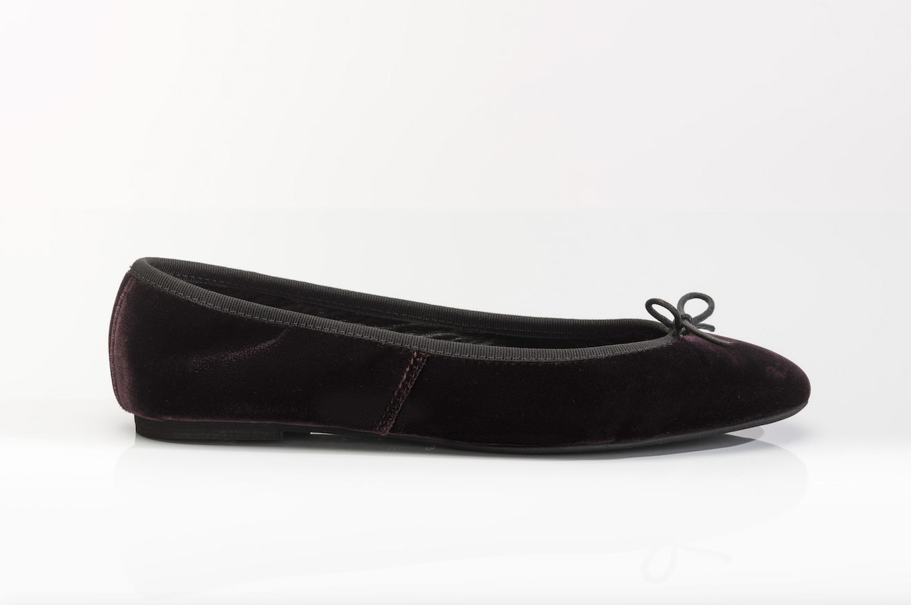 Capri Ballerina Velluto Prugna