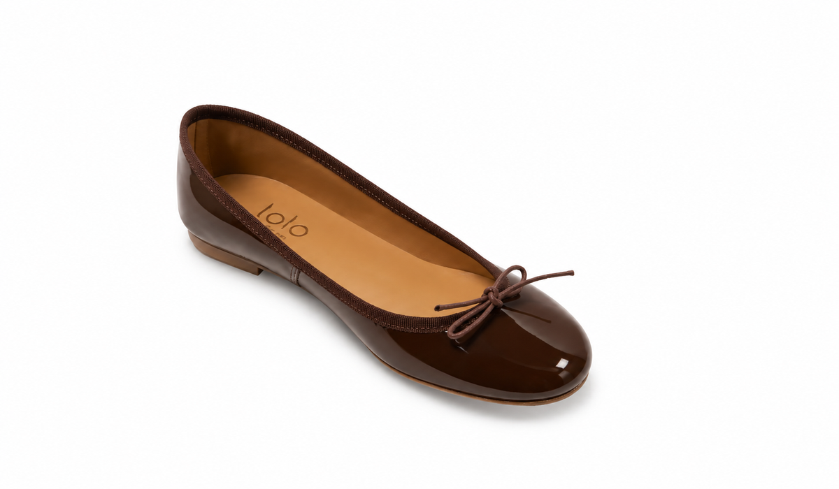Capri Ballerina Vernice Chocolat