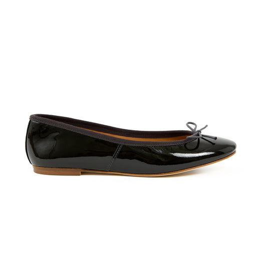 Capri Ballerina Vernice Graphite Black