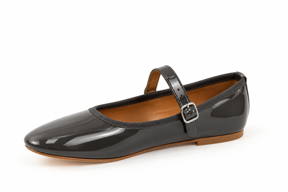 Salina Ballerina Vernice Graphite Black