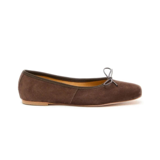 Volcano Quadrato Ballerina Suede Chocolat