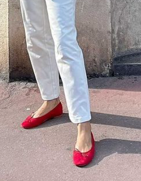 Capri Ballerina Suede Rosso