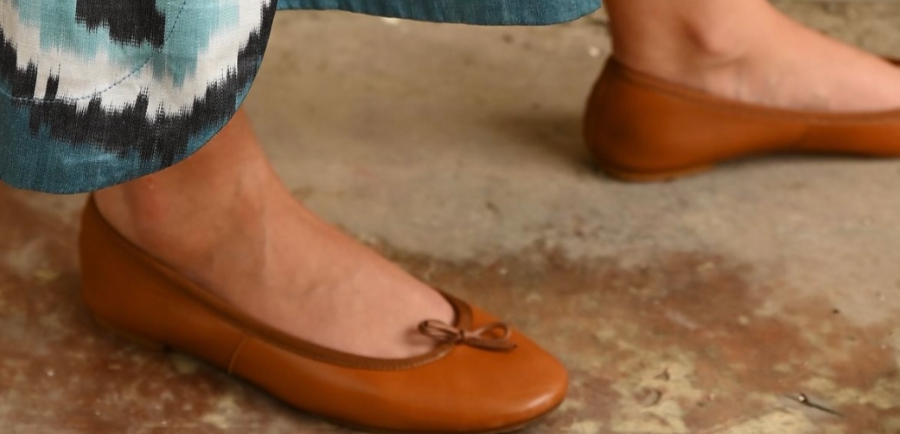 Capri Ballerina Nappa Chestnut