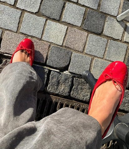 Capri Ballerina Vernice Rosso