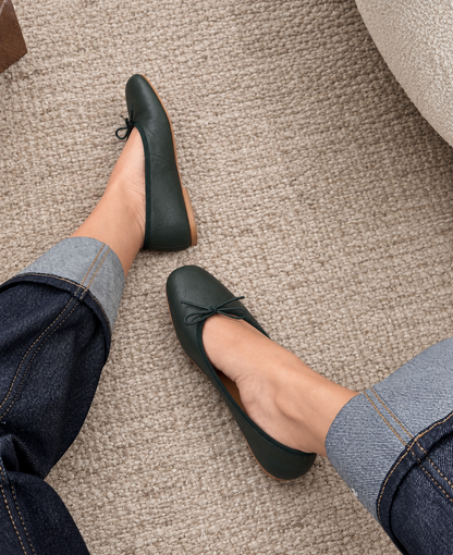 Volcano Quadrato Ballerina Nappa Forest Green
