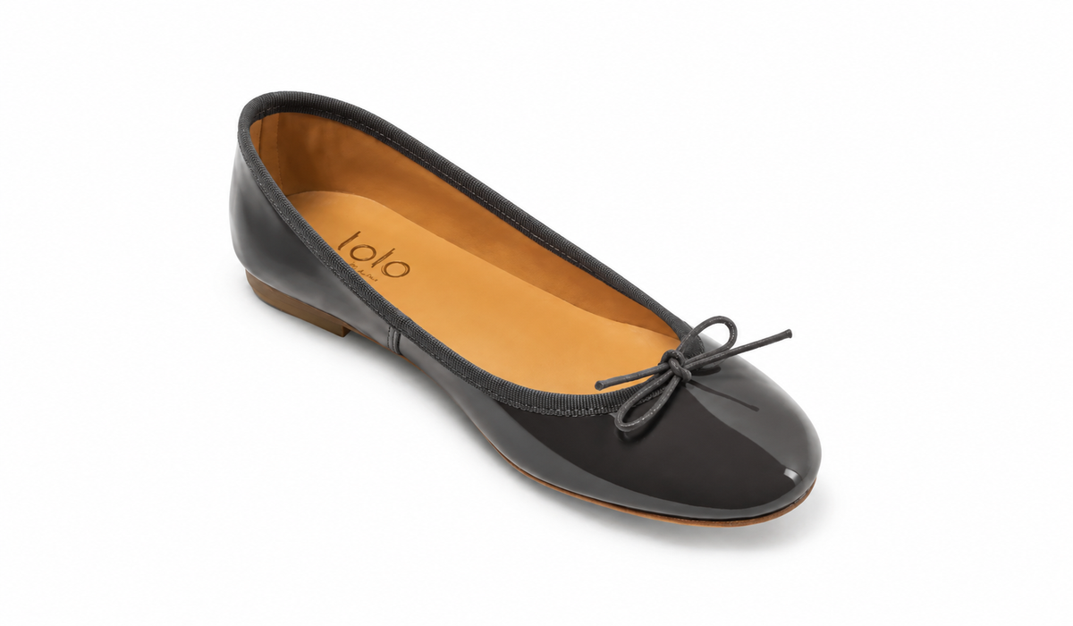 Capri Ballerina Vernice Graphite Black