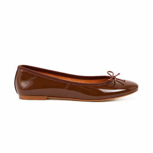 Capri Ballerina Vernice Chocolat