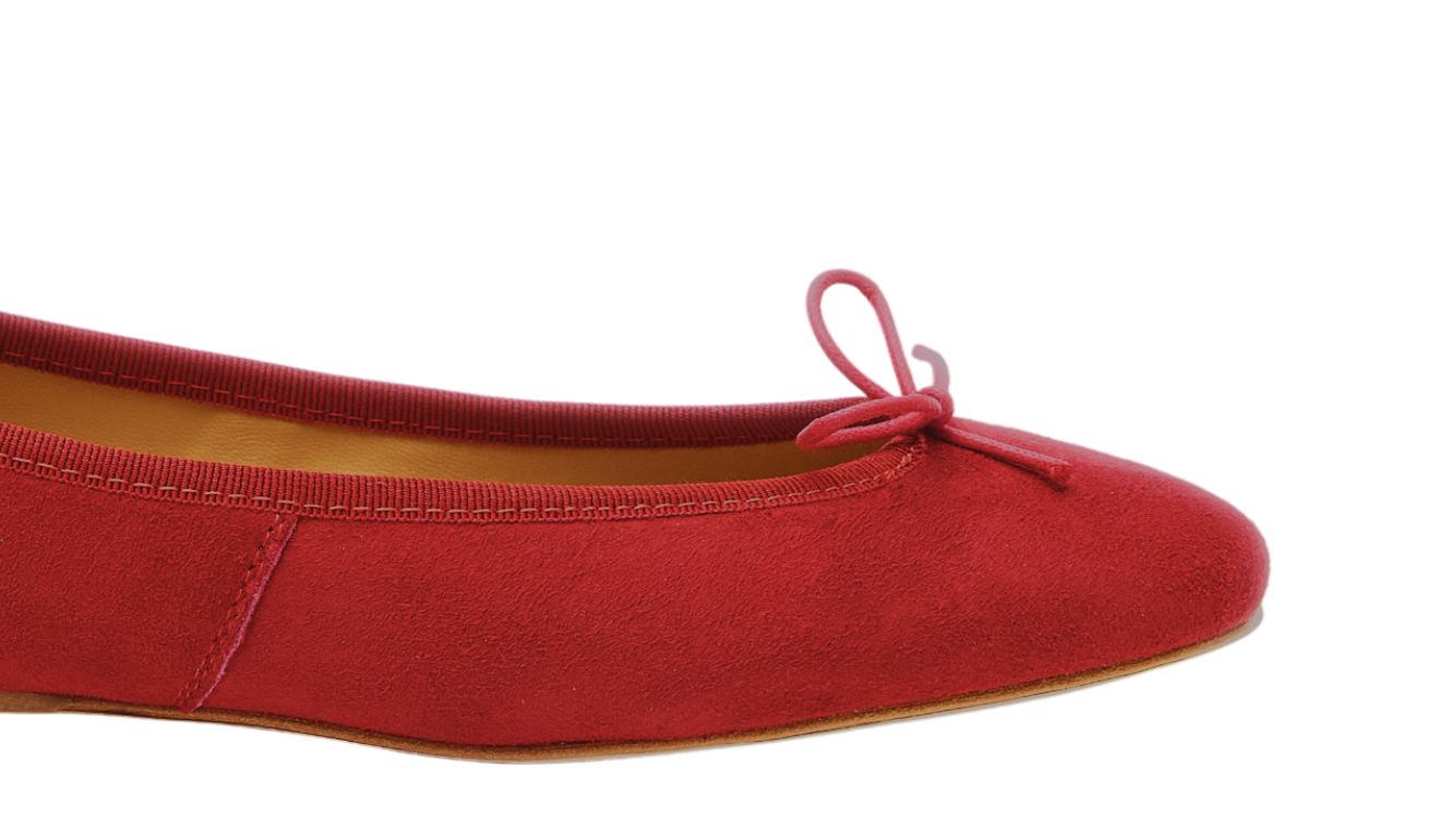 Capri Ballerina Suede Rouge Éclat