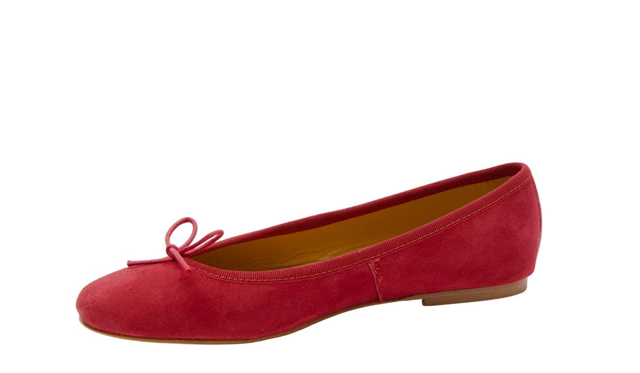 Capri Ballerina Suede Rouge Éclat