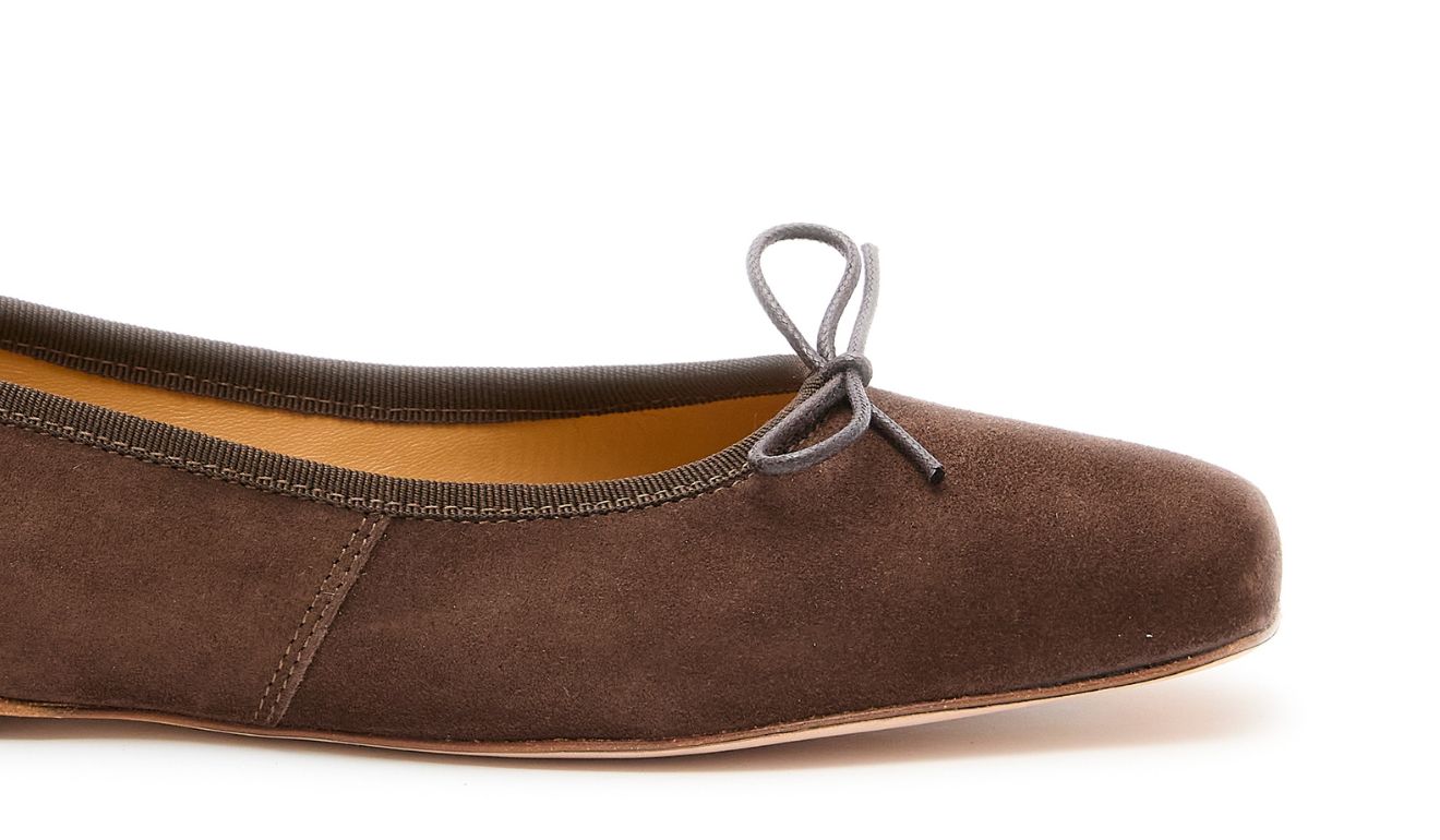 Volcano Quadrato Ballerina Suede Chocolat