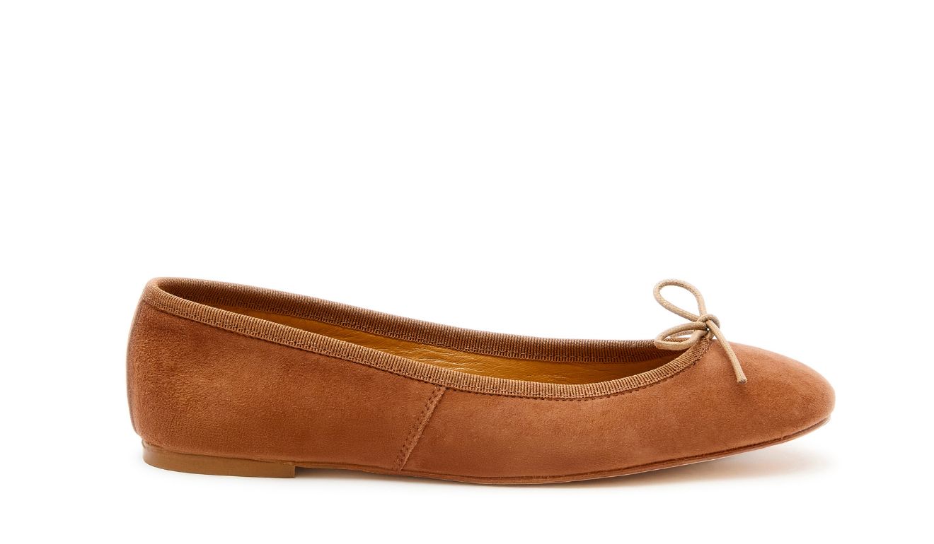 Capri Ballerina Suede Camel