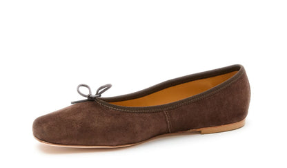 Volcano Quadrato Ballerina Suede Chocolat