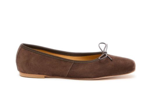 Volcano Quadrato Ballerina Suede Chocolat