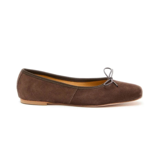 Volcano Quadrato Ballerina Suede Chocolat