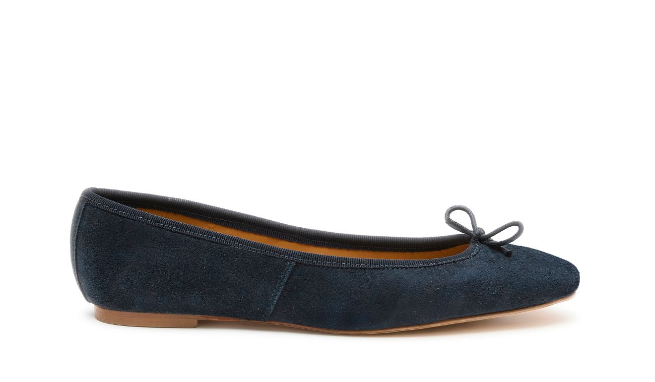 Capri Ballerina Suede Navy Blue