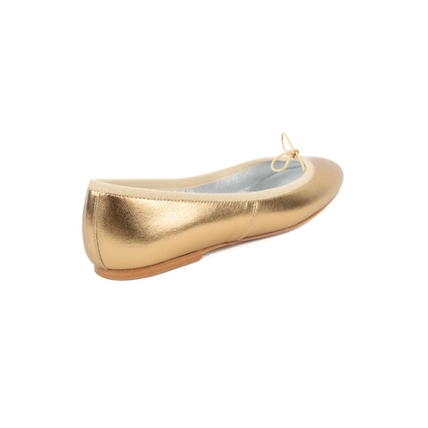 capri ballerina flats laminato laminated oro gold golden shiny